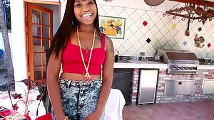 Hot babe Nikki Ford loves teasing a friend with her big round ass