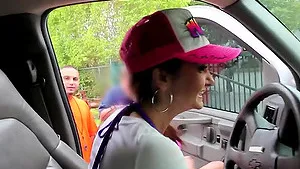 Hardcore threesome in back of the car with Phoenix Marie & Ava Addams