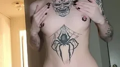 SMALL TIT BRUNETTE TATTOOED TEEN GIRLFRIEND CAUGHT IN SHOWER