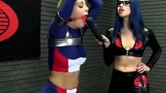 Blonde and brunette lesbians toying cunt