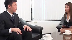 Busty Japanese chick enjoys riding a large dick on the sofa