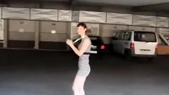 Amateur redhead fully nude on bed and masturbating