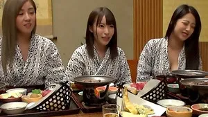 Group sex orgy with couple of hot Japanese girls who love cum