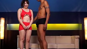 Black dude with a giant dick fucks chubby Japanese girl Saegusa Chitose