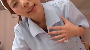 Sexy Asian nurse Saijou Ruri gives a nice titjob to her lover