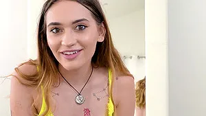 Rough throat fucking ends with cum in mouth for skinny Sera Ryder