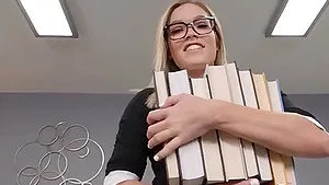 Blonde Nerdy Roommate Is A Sex Demon