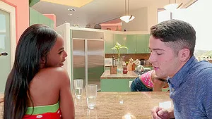 Amazing interracial fucking on the bed with hot ass Sarah Banks