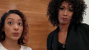 Interracial FFM threesome with black butt babes Sarah and Misty