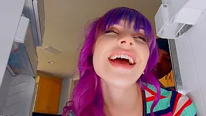 Interracial shag with kinky chick Winter Jade with purple hair