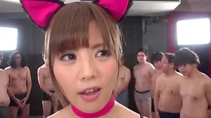 Flexible Japanese slut Tachibana @ham gets her first gangbang