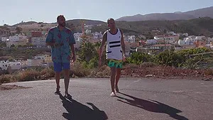 Wild outdoors MMF fucking with skinny anal loving slut Melon