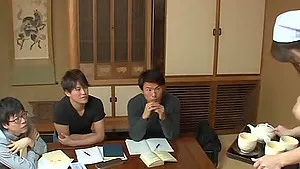 MMF threesome with hot ass Japanese maid Ayumi Shinoda. HD