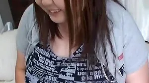 Busty Japanese slut Hitomi Matsumoto gives a blowjob in POV