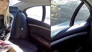 Closeup POV video of quickie fucking in the car with Sadie Blair