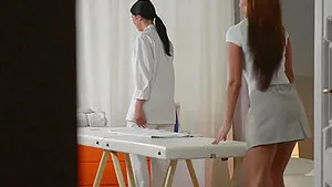 Sheila Grant and Kira Queen taste each other and play with sex toys