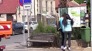 Outdoors fucking with a skinny amateur brunette who loves getting licked