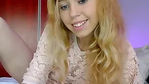 Naughty blonde teen fingering and having fun on webcam