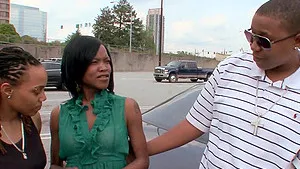 Lesbo lovers Slim Goodies and Sasha Royce have sex with a strapon