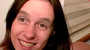 German real casting with brunette teen pov