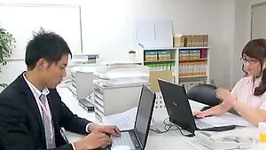 Hardcore fucking on the office table with a sexy Japanese secretary