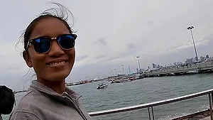 Boat trip with Asian GF sex in public