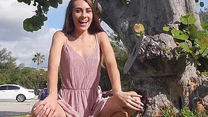 HOT teen Mackenzie drops her dress to play in outdoors naked