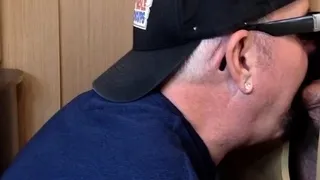 Mature DILF deepthroats gloryhole cock