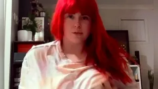 Redhead BBW with Big Boobs Blowjob Tittyjob Facial