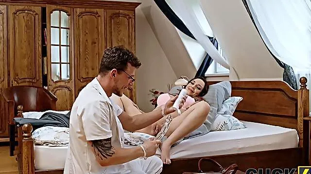 Busty wife fucks pregnant with her stepson and enjoys sperm inside her