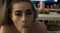 Homemade amateur blonde blowjob