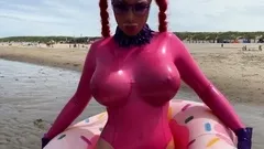 Amateur redhead milf alena strips and dances