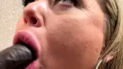 Blonde with Big Boobs Gives Blowjob to Her Dildo on Liv more