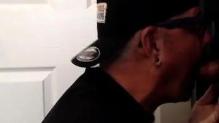 Tattooed BJ DILF sucks gloryhole dick