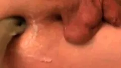 Pegging prostate and anal stretching with bizarre shovel dil