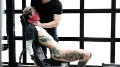 Small tit brunette amateur tugs on a big willie