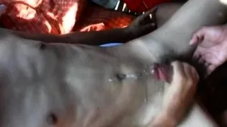 Slim Japanese cums after assfuck and bj