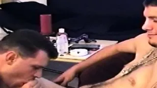 Inked hairy str8 sucked n wanked by gay