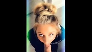 Amateur Blonde Blowjob handjob Huge Facial