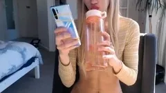 Small titted babe toys her pussy on webcam