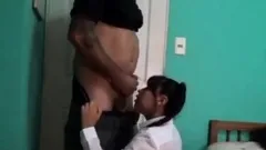 schoolgirl sucks penis before going to class
