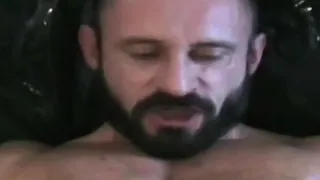 Ripped euro DILF solo wanking for jizz