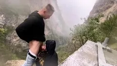 fucking outdoor in the mountain with a tiktok model