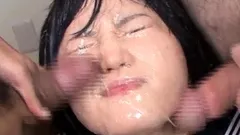 Facial loving teen sucking a big cock close up at home