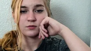 Busty redhead teen close up toying pussy