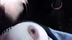 Exhibitionist girl flashing truckers