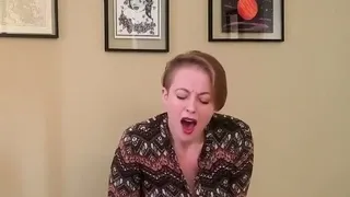 Mature redheaded mom masturbates with sex toys