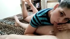 Juicy sucked cock and got cum in the throat