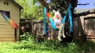 Euro blonde amateur fucks POV outdoor