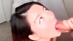 Asian Girlfriend Giving Passionate Blowj